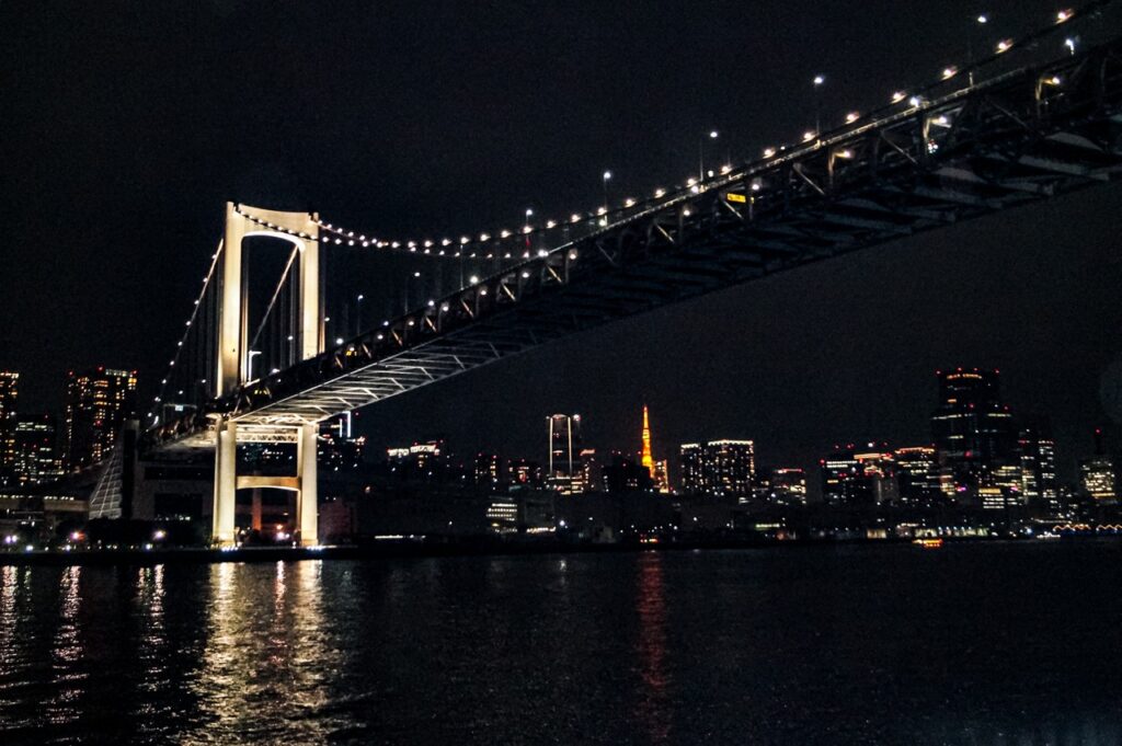 夜のお台場レインボーブリッジ